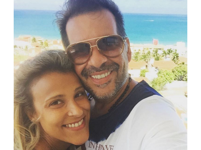 O humorista Leandro Hassum e sua mulher, Karina