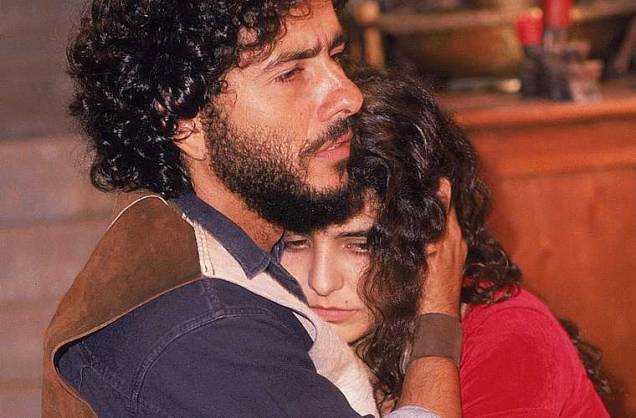 Em Irmãos Coragem, de 1995, ao lado de Marcos Palmeira.