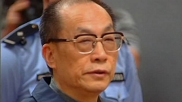 O ex-ministro de Ferrovias chinês, Liu Zhijun, durante julgamento
