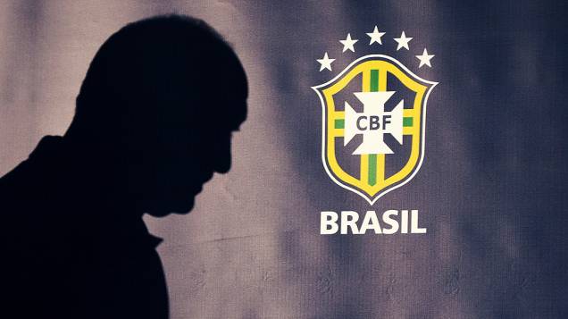 O técnico Luiz Felipe Scolari em entrevista coletiva na véspera de sua reestreia pela seleção, no amistoso contra a Inglaterra, em Wembley