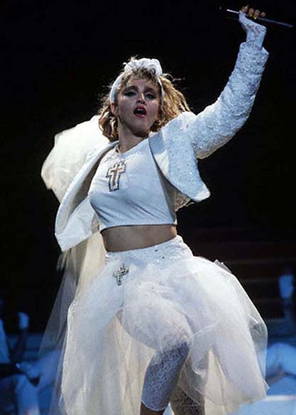 Madonna durante "The Virgin Tour" em 1985