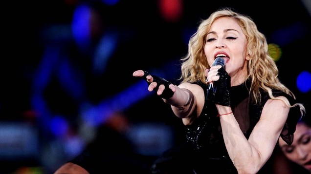 Madonna durante show em Oslo, na Noruega, em 2009