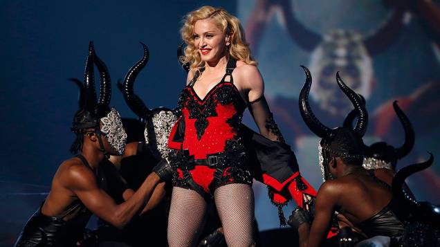 Madonna durante a 57ª edição do Grammy, premiação que elege os melhores da música internacional, que acontece neste domingo (08)