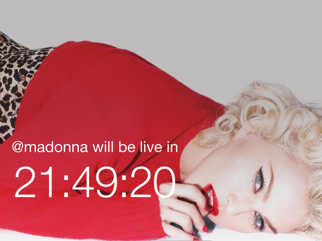 ELA PREFERIU O APP - Madonna usou o Meerkat para lançar Ghosttown, seu novo videoclipe