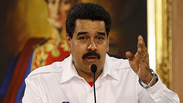 O presidente venezuelano Nicolás Maduro, durante reunião com prefeitos e governadores para discutir criminlaidade no país