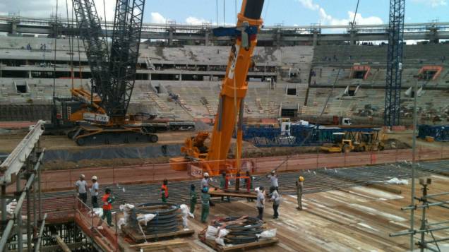 Obras no Maracanã: segundo o governo do estado, trabalho está 70% concluído