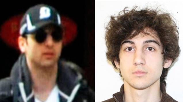Montagem com a imagens dos dois suspeitos do atentado à Maratona de Boston