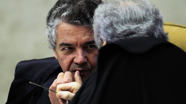Marco Aurélio Mello durante o julgamento do mensalão, em 28/11/2012
