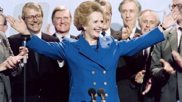 Margaret Thatcher, em outubro de 1989, em uma conferência do Partido Conservador em Blackpool