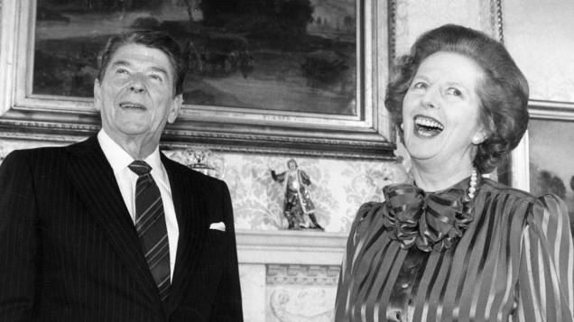 Margaret com o presidente americano Ronald Reagan, em 1984