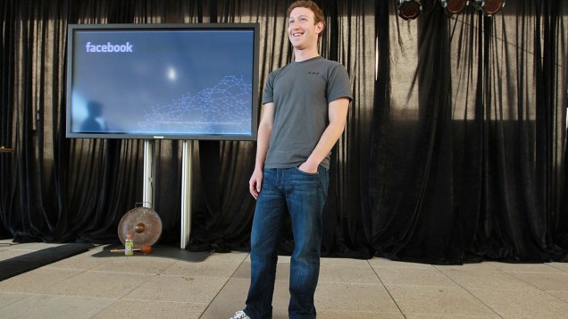 Mark Zuckerberg durante um evento do Facebook, Califórnia
