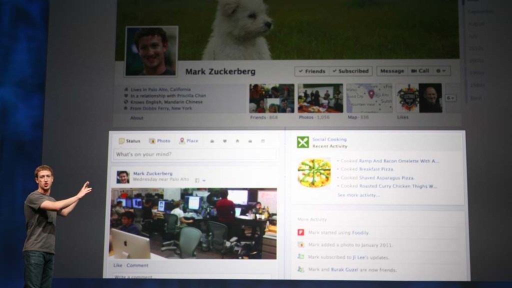 Zuckerberg, durante apresentação da F8: mais compartilhamento à vista