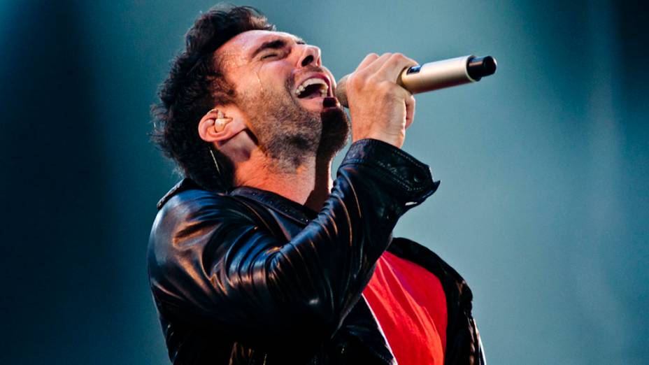 Adam Levine, do Maroon 5, durante o show no palco Mundo, no sexto dia do Rock in Rio, em 01/10/2011
