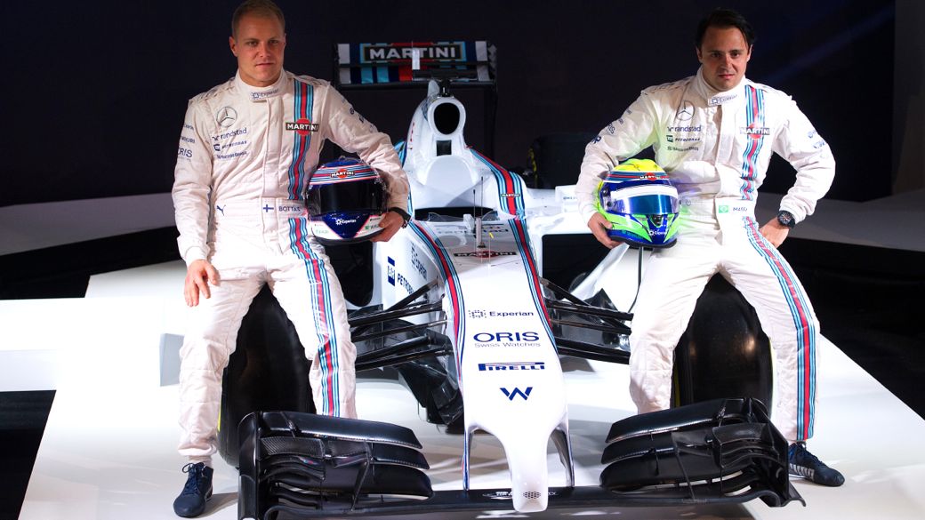 Valtteri Bottas e Felipe Massa apresentam o novo carro da Williams, em Londres