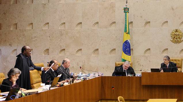Ministro do Supremo Tribunal Federal (STF), Joaquim Barbosa durante julgamento do mensalão