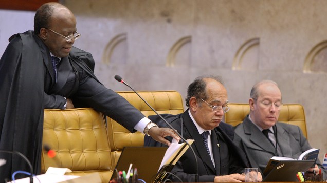 Ministro do Supremo Tribunal Federal (STF), Joaquim Barbosa durante julgamento do mensalão