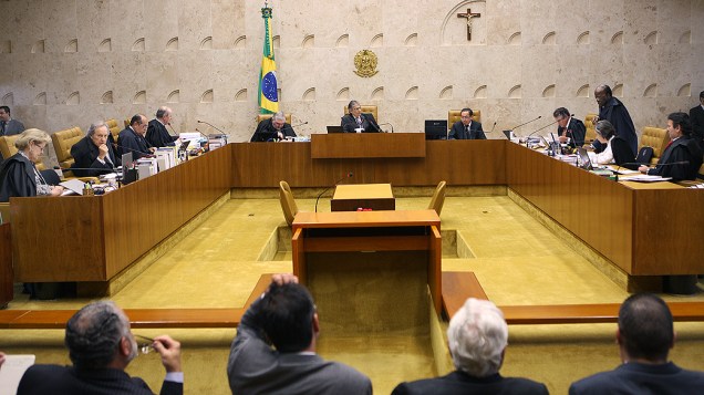Ministros do Supremo Tribunal Federal (STF) durante sessão do julgamento do mensalão, em 13/09/2012