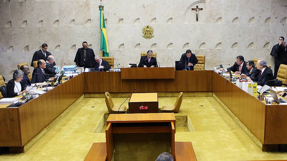 Ministros durante o julgamento do mensalão, em Brasília