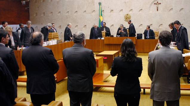 Ministros do Supremo Tribunal Federal (STF) durante sessão do julgamento do mensalão, em 12/09/2012