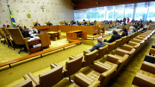 Ministros do Supremo Tribunal Federal (STF) durante sessão do julgamento do mensalão, em 12/11/2012