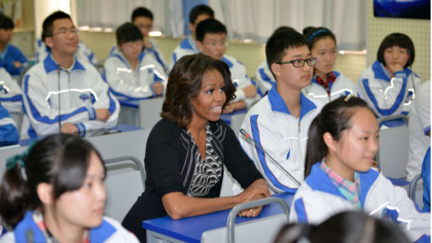 Michelle Obama em escola na China