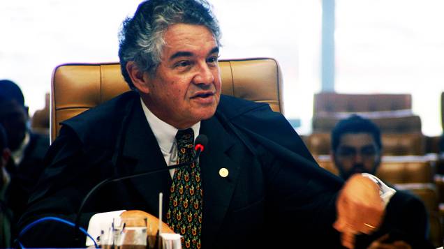 Marco Aurélio Mello durante o julgamento do mensalão, em 05/12/2012
