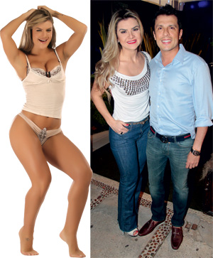 O oposto - Mirella Santos: antes empurrava 300 quilos; hoje, está mais magra e levou junto o marido humorista