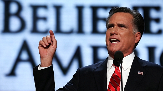 Mitt Romney discursa no último dia da Convenção Nacional Republicana