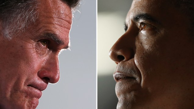 Mitt Romney e Barack Obama candidatos à presidência dos Estados Unidos