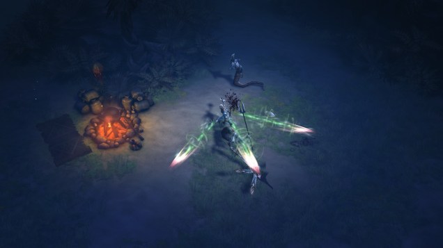 A luz dinâmica do jogo contribui para o clima sombrio de Diablo III