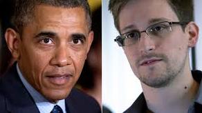 Montagem com o presidente americano, Barack Obama, e o ex-técnico da CIA Edward Snowden