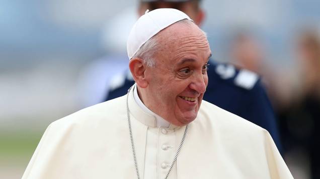Papa Francisno após desembarcar no Rio de Janeiro para a Jornada Mundial da Juventude 2013