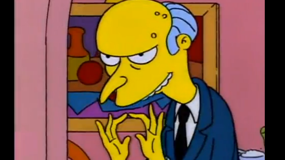 Mr. Burns, da animação 'Os Simpsons'