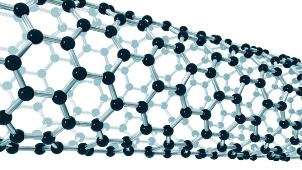 A nova balança foi criada a partir de um nanotubo de carbono, um cilindro formado por átomos desse elemento milhares de vezes menos espesso que um fio de cabelo