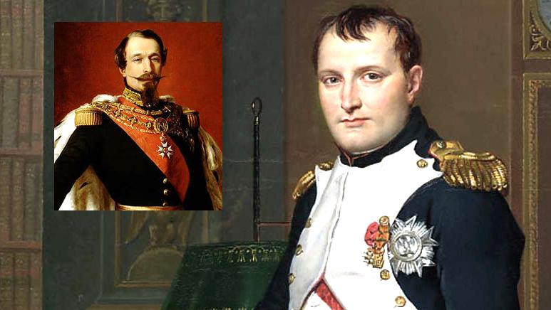 Napoleão III (no destaque) e Napoleão