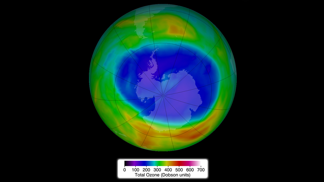 O tamanho do buraco na camada de ozônio é equivalente à América do Norte, com dimensões de 24,1 milhões de quilômetros quadrados