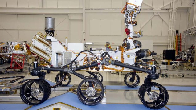 <p>Robô Curiosity nos laborátorios da NASA</p>