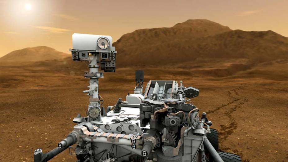 <p>Concepção artística do robô Curiosity da NASA</p>
