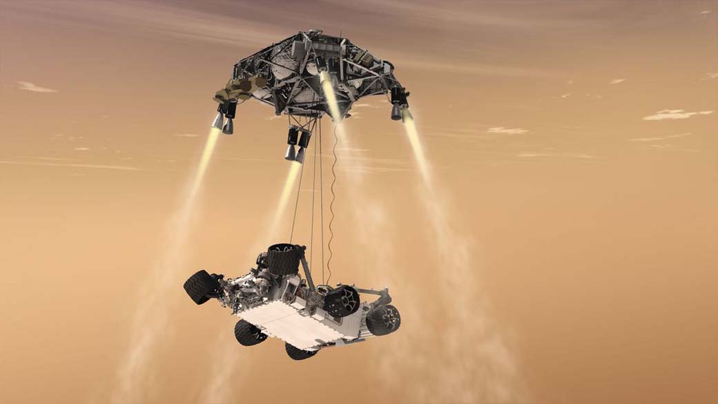 Concepção artística do robô Curiosity da NASA