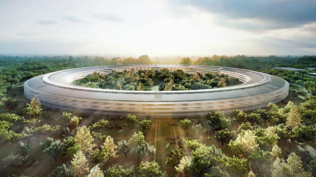 Projeto futuro da sede da Apple na forma de nave espacial