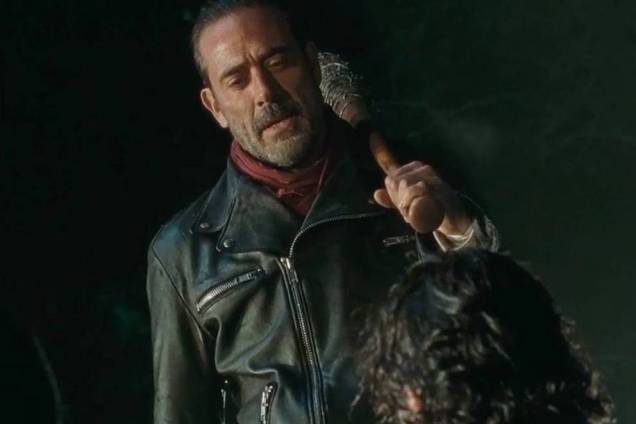 O ator Jeffrey Dean Morgan na pele de Negan, o grande vilão de The Walking Dead