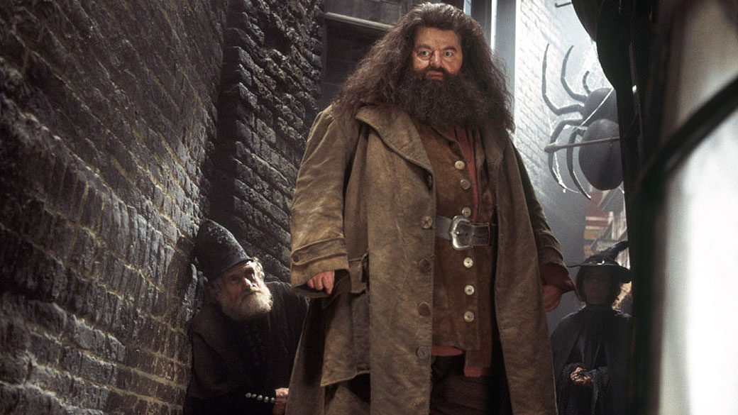 O gigante Hagrid foi vivido pelo ator escocês Robbie Coltrane