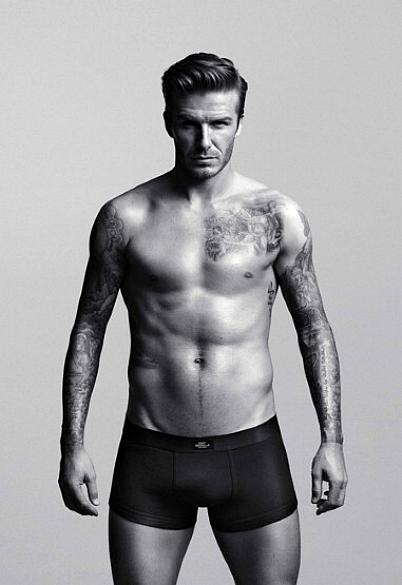 O jogador David Beckham em campanha de roupas íntimas