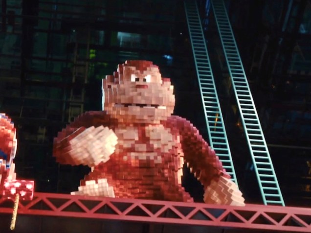 O personagem Donkey Kong em Pixels