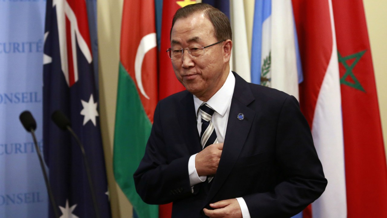 O secretário-geral da ONU, Ban Ki-moon, anuncia os detalhes do relatório sobre o uso de armas químicas na Síria
