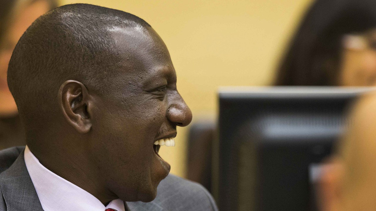 O vice-presidente do Quênia, William Ruto, durante audiência no Tribunal Penal Internacional (TPI)
