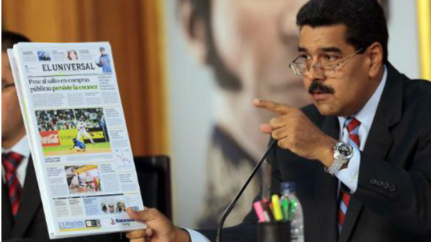 O presidente da Venezuela, Nicolás Maduro, faz pronunciamento em 6 de novembro de 2013