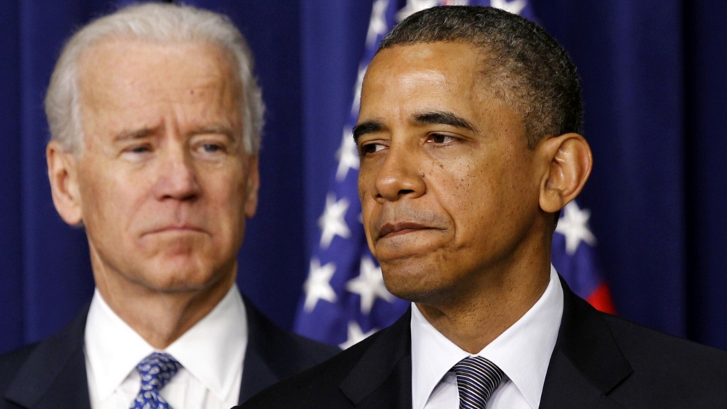 Barack Obama e Joe Biden durante o evento, na Casa Branca
