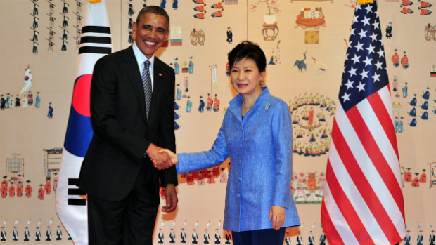 O presidente americano, Barack Obama, e a presidente da Coreia do Sul, Park Geun-hye