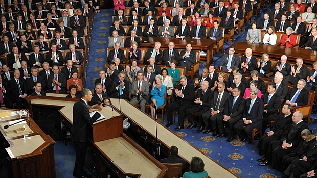 Obama realiza o tradicional discurso sobre o Estado da União, em Washington